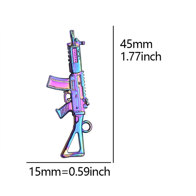 Wisiorek Gun Rainbow Charms w zestawie 5 sztuk - biżuteria w torbie - Wianko - 1