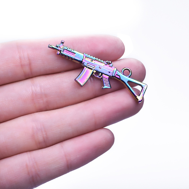 Wisiorek Gun Rainbow Charms w zestawie 5 sztuk - biżuteria w torbie - Wianko - 2