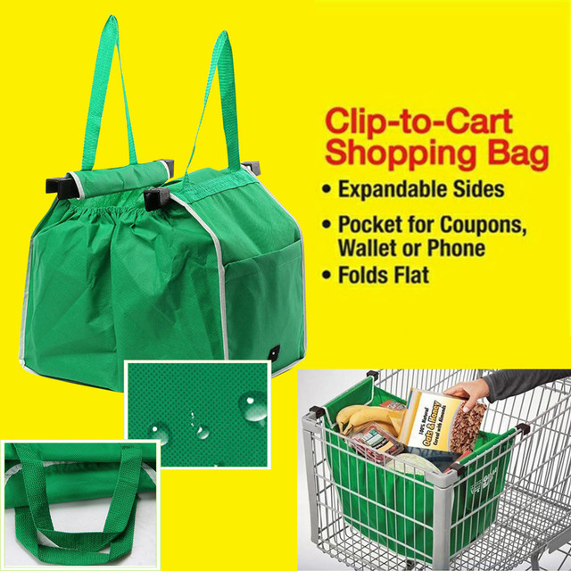 Duża torba na zakupy wózek Clip-To-Cart wielokrotnego użytku do przechowywania torby Heavy Duty Bolsas Supermarket zakupy Tote - Wianko - 15