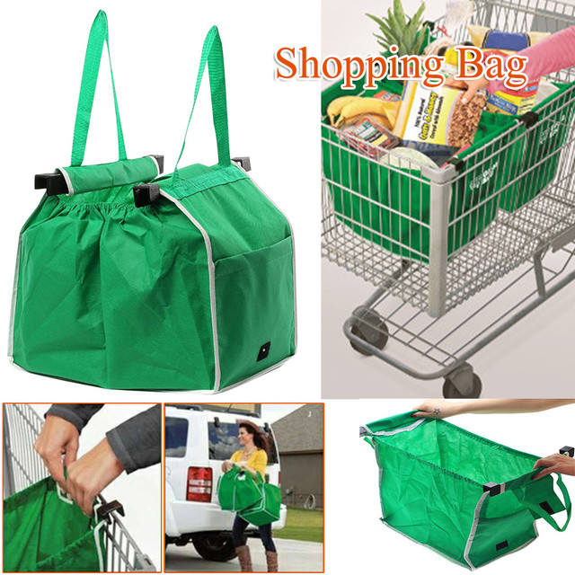 Duża torba na zakupy wózek Clip-To-Cart wielokrotnego użytku do przechowywania torby Heavy Duty Bolsas Supermarket zakupy Tote - Wianko - 16