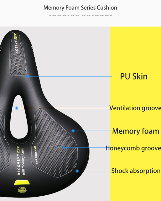 Siodełko rowerowe SR Hollow z pianką Memory i amortyzacją - Wianko - 3