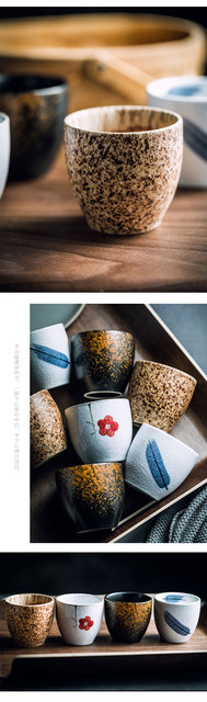 Kubek ceramiczny do herbaty i kawy 200ml z ręcznie malowanym wzorem - Wianko - 5