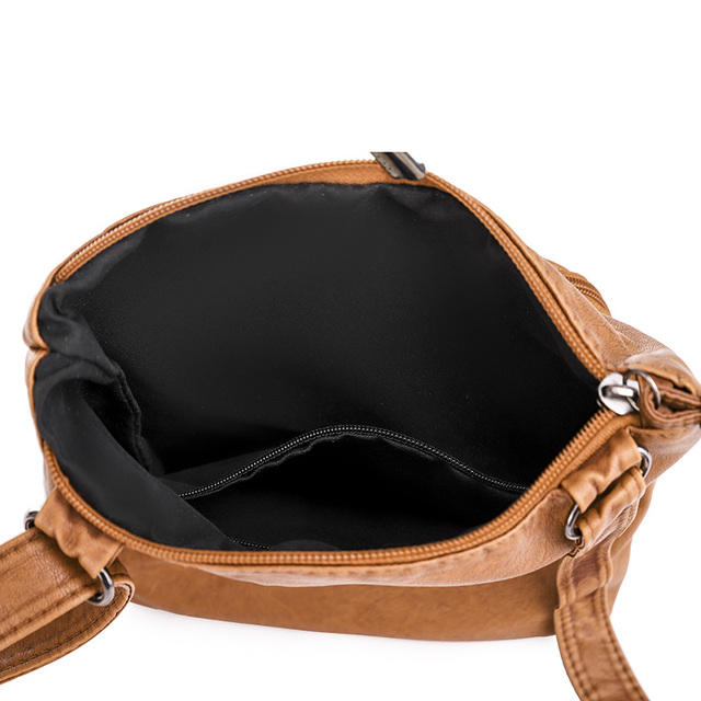 Nowa prosta damaska torba na ramię wysokiej jakości z małą torbą kurierską z jednolitym kolorem ze skóry PU 2021 - Wianko - 9