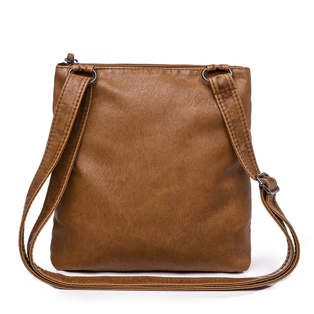 Nowa prosta damaska torba na ramię wysokiej jakości z małą torbą kurierską z jednolitym kolorem ze skóry PU 2021 - Wianko - 6