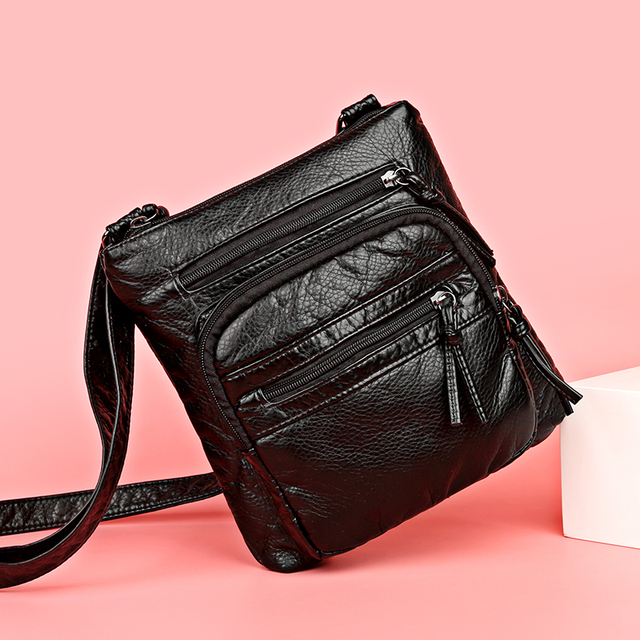 Nowa prosta damaska torba na ramię wysokiej jakości z małą torbą kurierską z jednolitym kolorem ze skóry PU 2021 - Wianko - 16