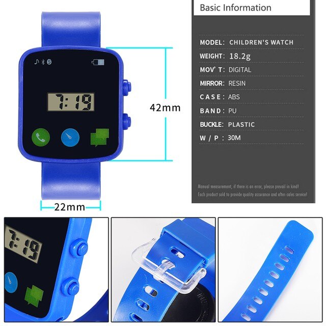 Sportowy zegarek dotykowy dla dzieci, wodoodporny, silikonowy, wielofunkcyjny, LED - Wianko - 10