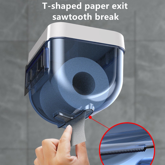 Wodoodporny bezdotykowy uchwyt na papier toaletowy z przegródką na telefon komórkowy - Wianko - 8