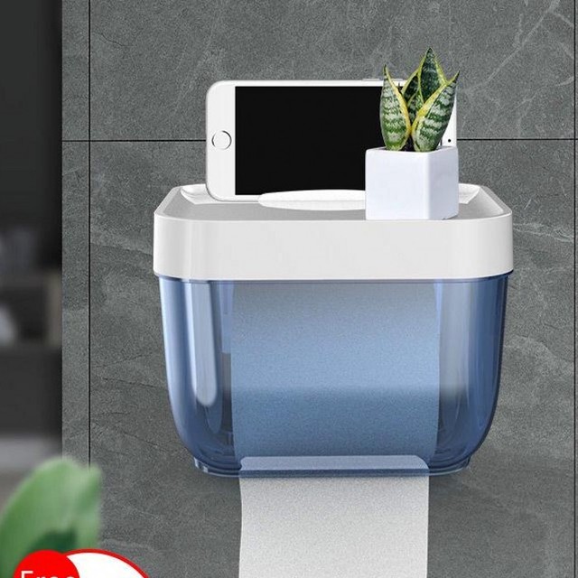 Wodoodporny bezdotykowy uchwyt na papier toaletowy z przegródką na telefon komórkowy - Wianko - 4