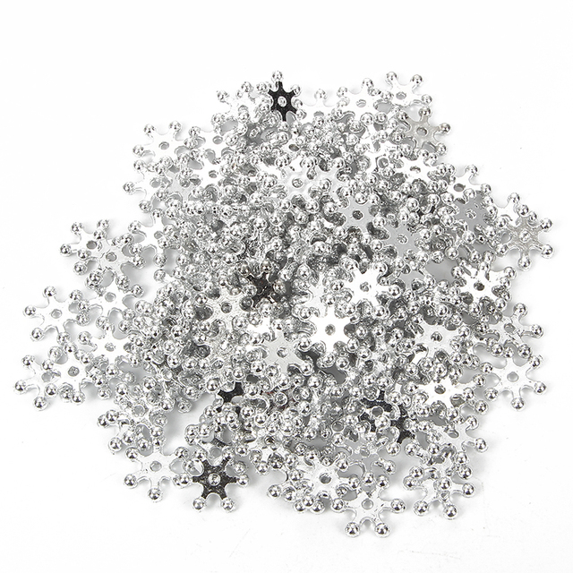 Pozłacany posrebrzany płatek śniegu z akrylowymi koralikami do biżuterii - Wianko - 5