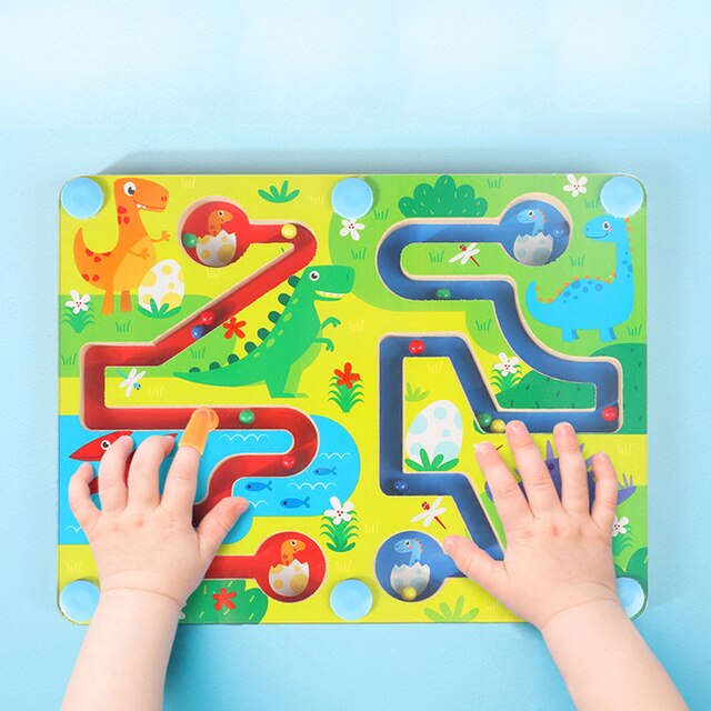 Drewniany labirynt magnetyczny Puzzle dla dzieci - edukacyjna gra Montessori - Wianko - 10