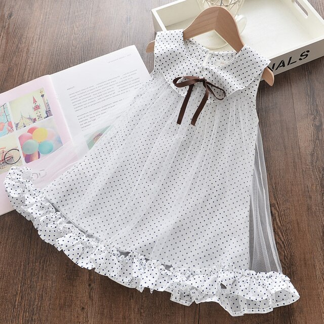 Sukienka dla dziewczynek Menoea Fashion 2020 Mesh Dots krótki rękaw Princess Dress Casual eleganckie 2-7 lat - Wianko - 41