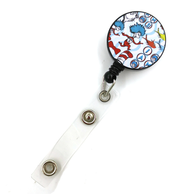 Breloczek na klucze Dr Seuss dla kobiet - kolorowe, ozdobione sygnety, smycz z chowaną odznaką Reel, idealne dla lekarzy, pielęgniarek, studentów, wystaw i identyfikatorów - Wianko - 5