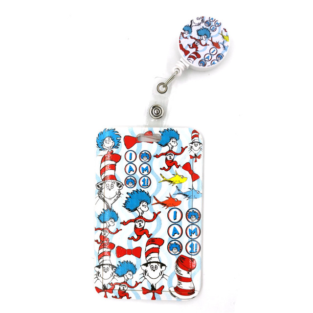 Breloczek na klucze Dr Seuss dla kobiet - kolorowe, ozdobione sygnety, smycz z chowaną odznaką Reel, idealne dla lekarzy, pielęgniarek, studentów, wystaw i identyfikatorów - Wianko - 6