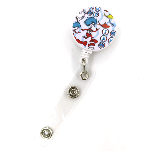 Breloczek na klucze Dr Seuss dla kobiet - kolorowe, ozdobione sygnety, smycz z chowaną odznaką Reel, idealne dla lekarzy, pielęgniarek, studentów, wystaw i identyfikatorów - Wianko - 4
