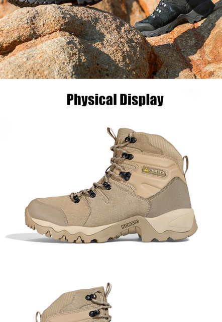 Skórzane buty turystyczne HUMTTO męskie trekkingowe, antypoślizgowe - Wianko - 19