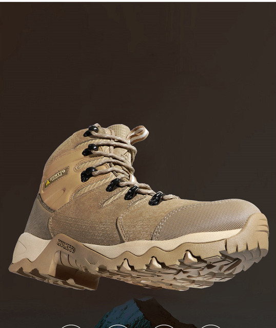 Skórzane buty turystyczne HUMTTO męskie trekkingowe, antypoślizgowe - Wianko - 5