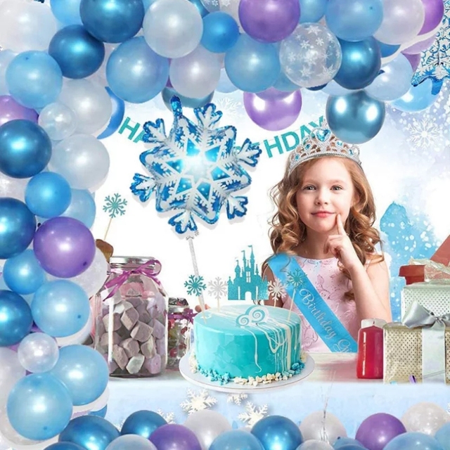 Zestaw ozdobnych balonów z motywem śniegu i bożonarodzeniowym dekorem - 78 sztuk - Wianko - 5