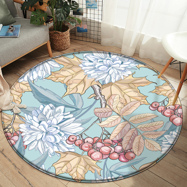Duży dywan 3D z kolorowym motywem kwiatowym - idealny do salonu ślubnego - Wianko - 14