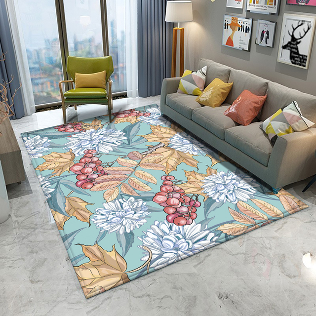 Duży dywan 3D z kolorowym motywem kwiatowym - idealny do salonu ślubnego - Wianko - 23