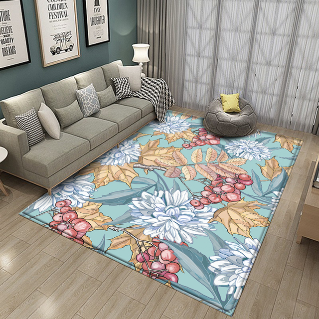 Duży dywan 3D z kolorowym motywem kwiatowym - idealny do salonu ślubnego - Wianko - 24