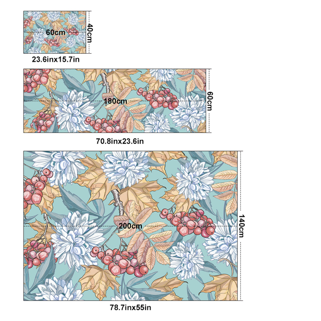 Duży dywan 3D z kolorowym motywem kwiatowym - idealny do salonu ślubnego - Wianko - 2