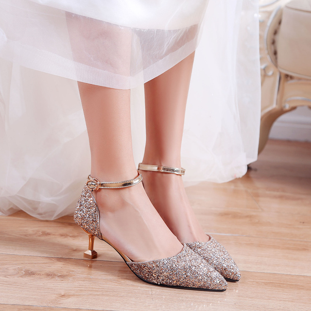 Dziewczęce skórzane buty księżniczki z kryształkami i cekinami oraz szpiczastym nosem - Wianko - 5