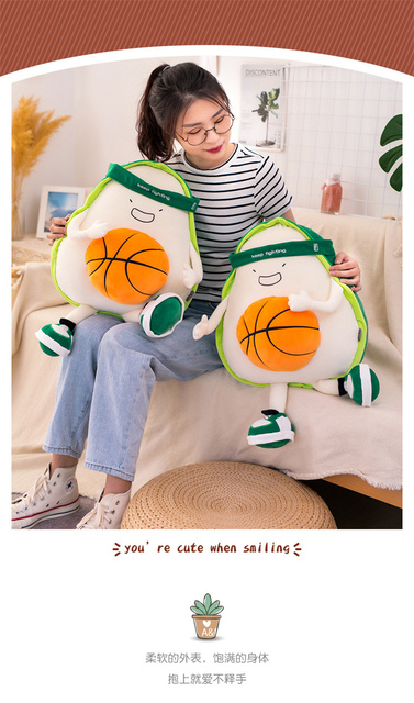 Pluszowa poduszka do lalki sportowej koszykówki z motywem awokado - Wianko - 1
