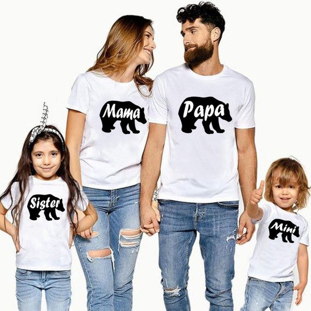 Rodzinne letnie t-shirty z niedźwiedziami dla córek, synów i rodziców - Wianko - 15