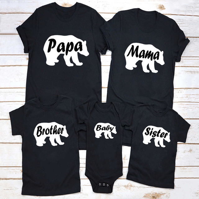 Rodzinne letnie t-shirty z niedźwiedziami dla córek, synów i rodziców - Wianko - 14