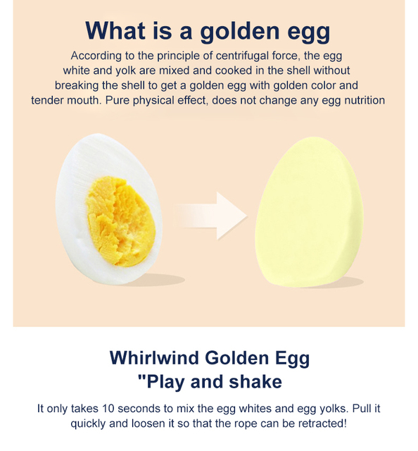 Ręczny złoty trzepaczka do jaj ściągacz Scrambler ręcznie zasilany żółte jajko ekspres mikser jajko mieszanie - gadżet gospodarstwa domowego narzędzie - Wianko - 2