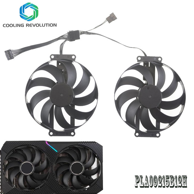 Wentylator graficzny dla ASUS podwójny RTX 3060 RTX 3060 TI 8G MINI V2 LHR, DC12V 0.55A, 87MM, PLA09215B12H, kompatybilny z RTX3060 i RTX3060TI - [finalna wersja] - Wianko - 2