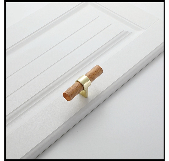 Drewniany uchwyt meblowy gałka szuflady / drzwi, pojedynczy otwór, 128mm / 96mm - Wianko - 7