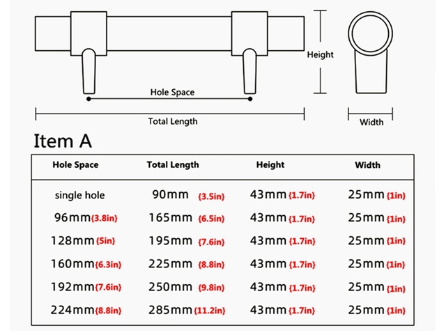 Drewniany uchwyt meblowy gałka szuflady / drzwi, pojedynczy otwór, 128mm / 96mm - Wianko - 3