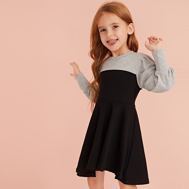 Princess Dress - Nowa wiosna/jesień 2021 - Bufiaste rękawy - Dla dziewczynek 3-7 lat - Wianko - 2