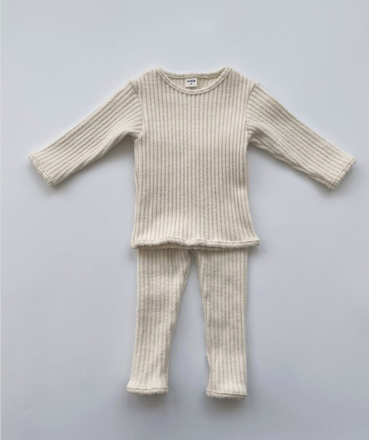 Zestaw dziecięcych ubrań dziewczyny i chłopca: topy + spodnie, 2 sztuki, 2021 jesień/zima, bawełna - Wianko - 8