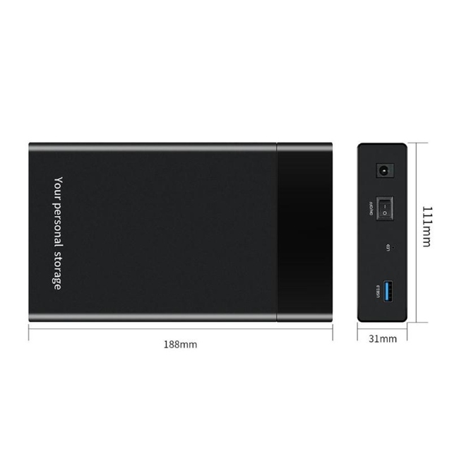 Obudowa dysku twardego 3.5'' SATA na USB 3.0 - zewnętrzna obudowa, czytnik SSD i HDD, Box Case HD 3.5'' - Wianko - 12