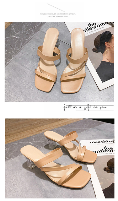 Komfortowe damskie sandały letnie z taśmą lateksową i wysokimi obcasami (8.5cm), dekorowane kryształami - Wianko - 22
