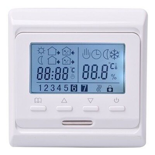 Programowalny termostat podłogowy z wyświetlaczem LCD i funkcją termoregulacji - Wianko - 2