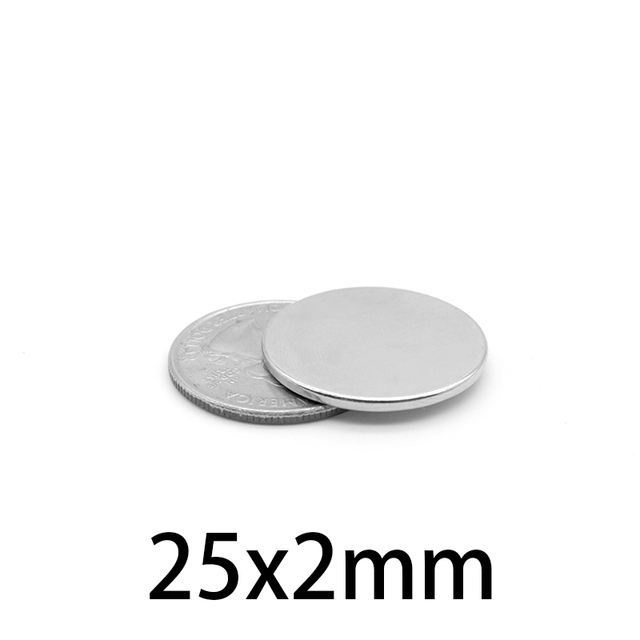 5-500 sztuk 25x2mm okrągły potężny magnetyczny 25mm x 2mm arkusz magnes neodymowy 25*2mm stałe NdFeB silne magnesy 25*2 - Wianko - 6