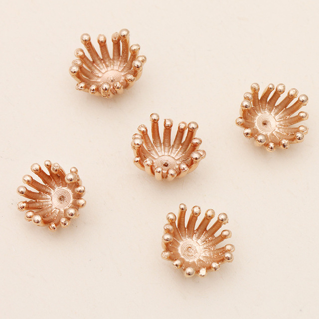 20 sztuk/partia koraliki kwiatowe o nieregularnym kształcie płatków, 11mm, stop, DIY - biżuteryjne złącza i akcesoria, kolczyki (0199) - Wianko - 5