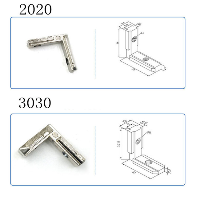 Łącznik narożny typu L do profilu aluminiowego 3030/4040/kątowy 2020 - Wianko - 2