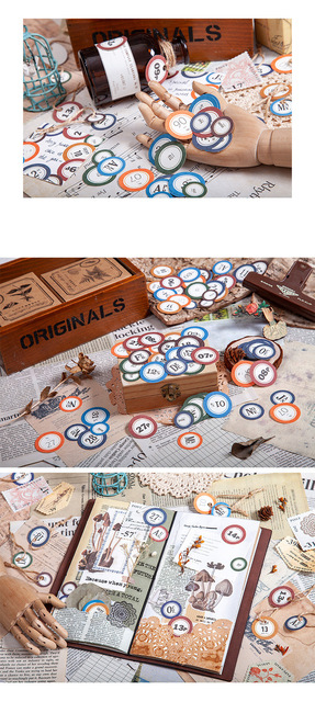 100 sztuk naklejek DIY dekoracyjnych w kropki Lucky Number Label Series do scrapbookingu i planowania - Wianko - 10
