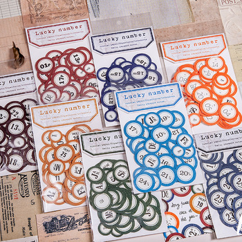 100 sztuk naklejek DIY dekoracyjnych w kropki Lucky Number Label Series do scrapbookingu i planowania - Wianko - 8