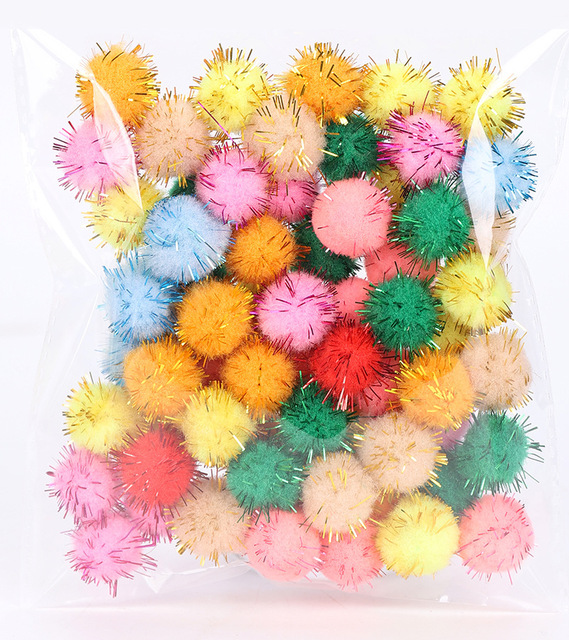Kolorowe kulki brokatowe futrzane piłki świąteczne dla dzieci - materiały do tworzenia DIY pomponów - Wianko - 5