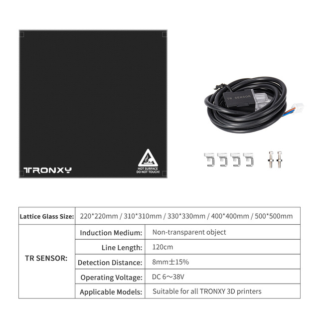 Automatyczne poziomowanie Tronxy TR Sensor 400 z kratą szklaną do drukarki 3D - wykrywanie wszystkich nieprzezroczystych obiektów! - Wianko - 4
