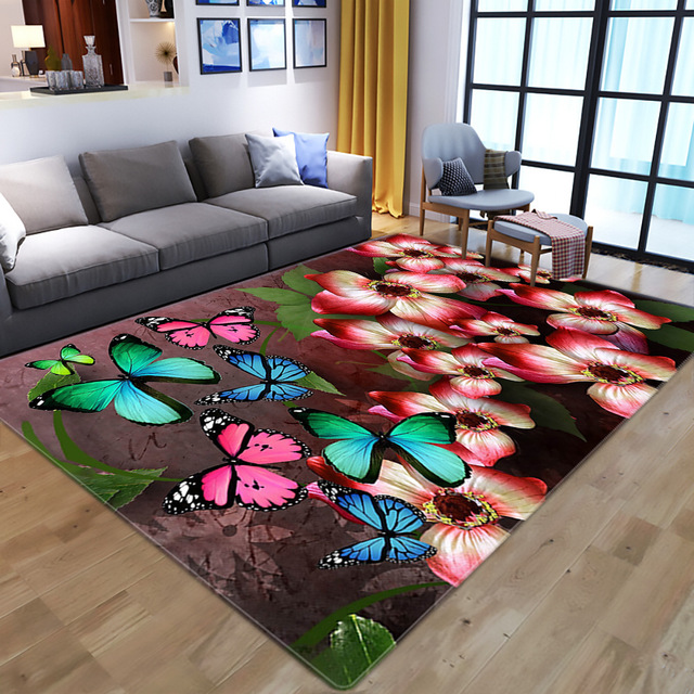Dywan 3D z motywem motyli do salonu i pokoju dziecięcego - Wianko - 18