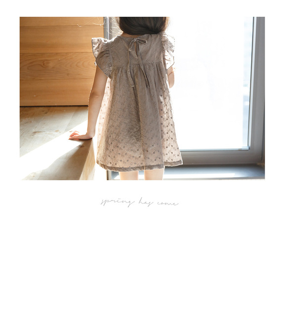 Różowy zestaw dwie warstwy haftowanej bawełnianej sukienki dla dziewczynki i jej mamy, letni kostium księżniczki z krótkim rękawem, rok 2021, #2863 - Wianko - 10