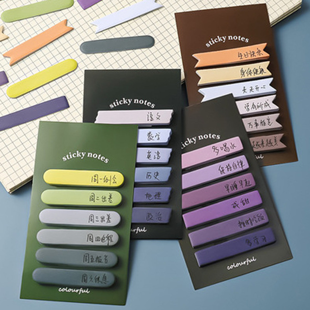Kreatywne kolorowe indeks naklejane paski - bloczek notesowy z lepkimi dekoracjami dla studentów i dzieci - Wianko - 5