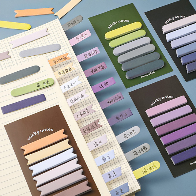 Kreatywne kolorowe indeks naklejane paski - bloczek notesowy z lepkimi dekoracjami dla studentów i dzieci - Wianko - 8