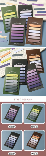 Kreatywne kolorowe indeks naklejane paski - bloczek notesowy z lepkimi dekoracjami dla studentów i dzieci - Wianko - 14